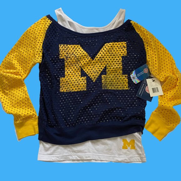 G-III Carl Banks 4her Tops - University of Michigan Sports -- Perforated Pullover and Tank Top Set — NEW